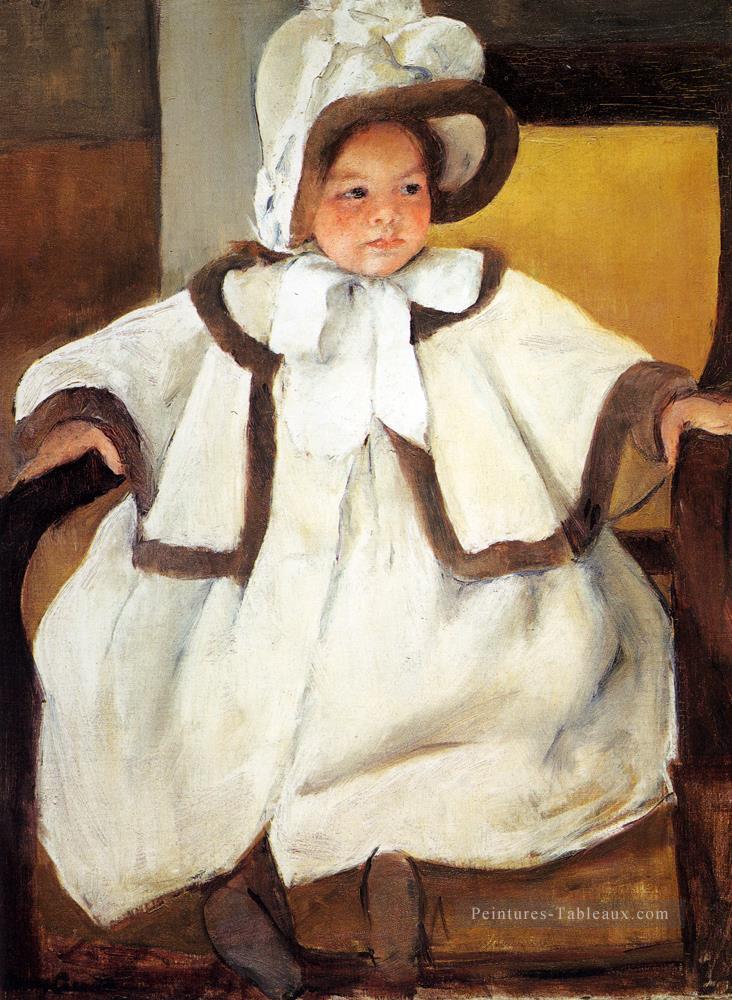 Ellen Mary Cassatt dans un manteau blanc mères des enfants Mary Cassatt Peintures à l'huile